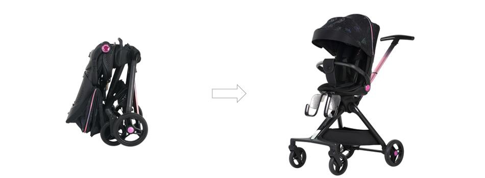 One-hand Rapid Unfolding Baby Stroller