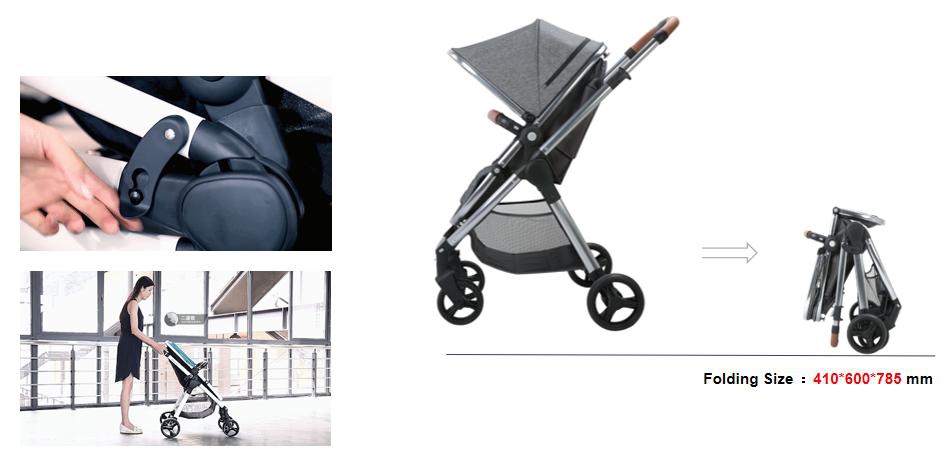 Self-standing After Folding Baby Stroller